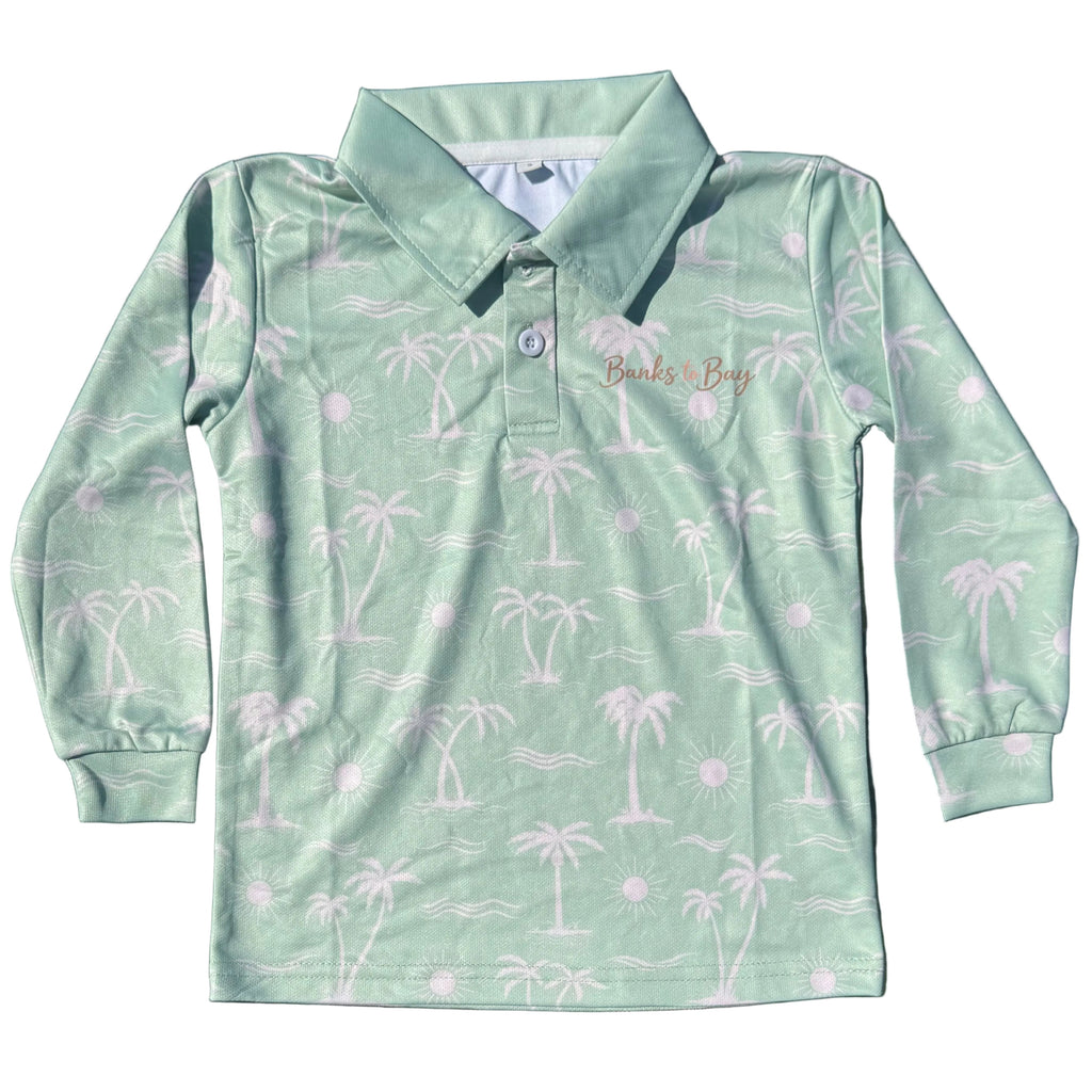 Mint Palm Long Sleeve Shirt
