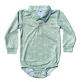 Mint Palm Long Sleeve Romper