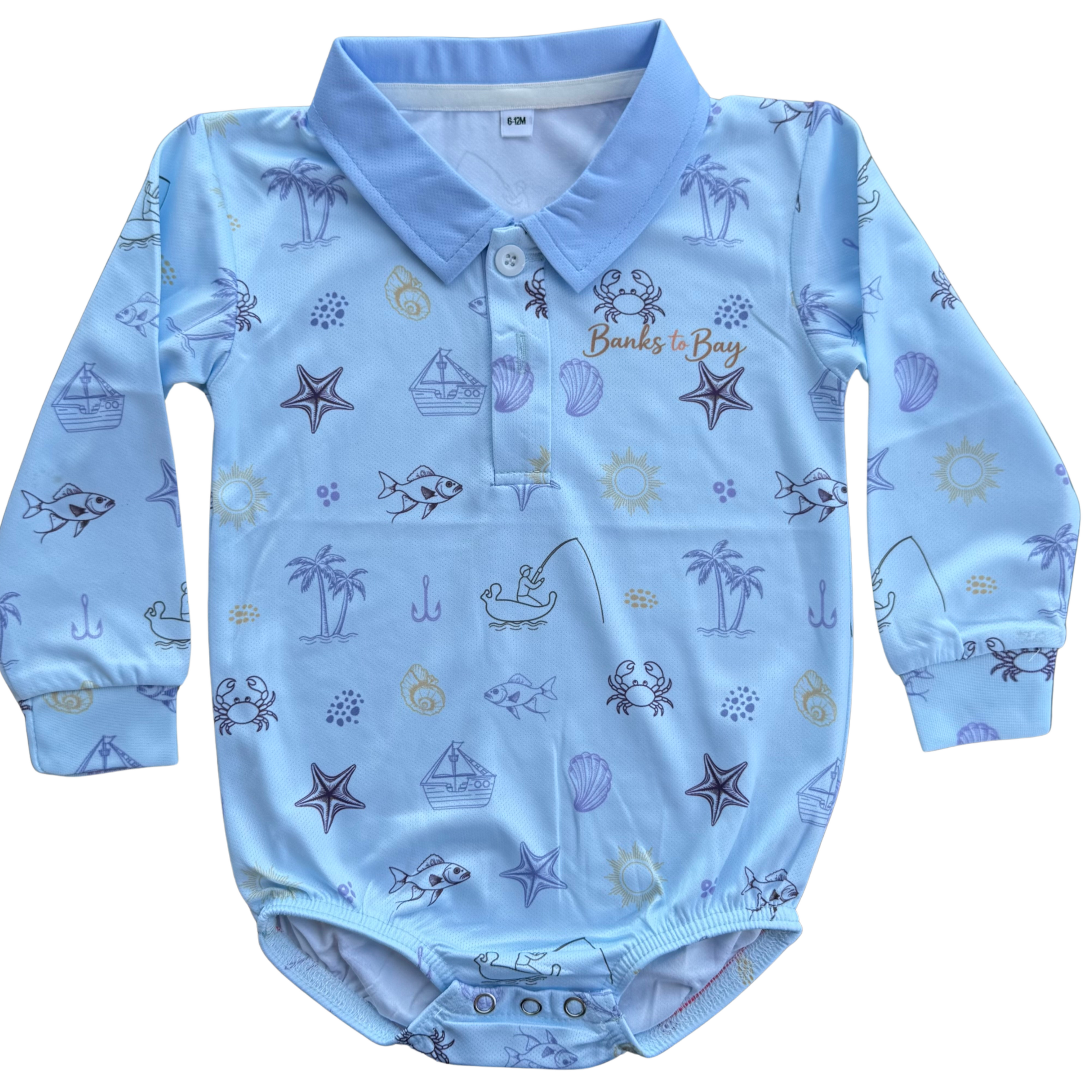 Coastal Blue Baby Romper